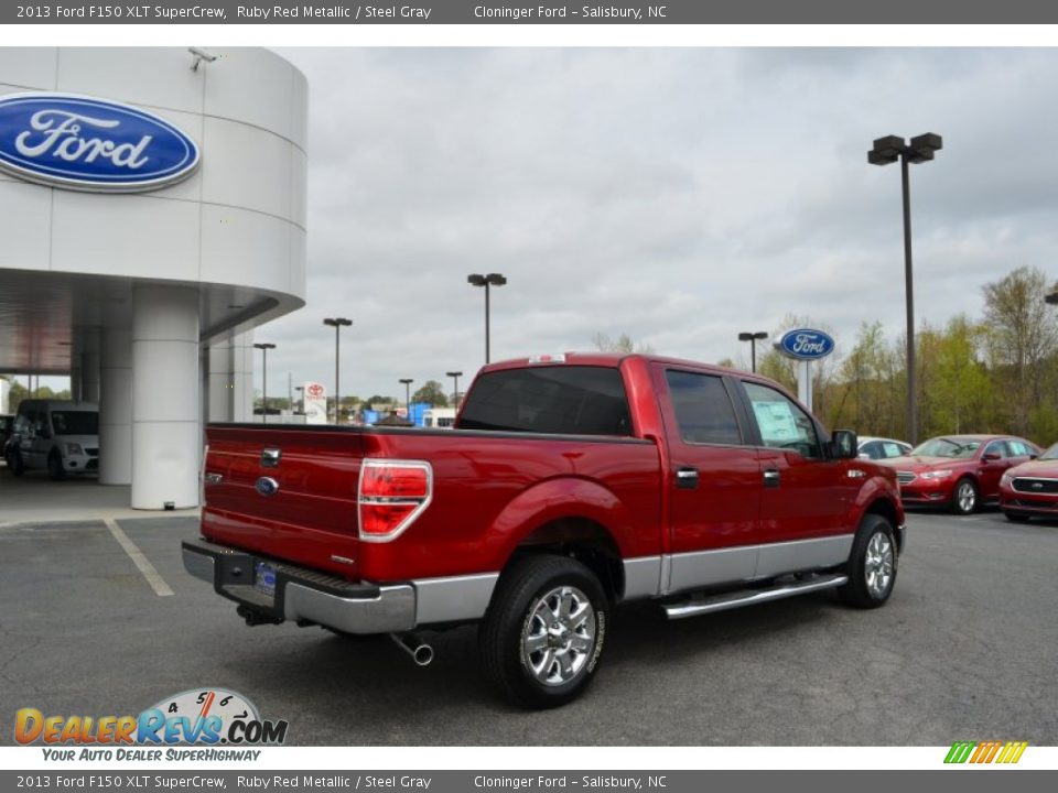 2013 Ford F150 XLT SuperCrew Ruby Red Metallic / Steel Gray Photo #3