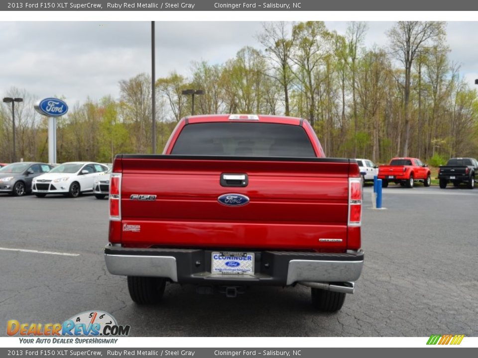 2013 Ford F150 XLT SuperCrew Ruby Red Metallic / Steel Gray Photo #4