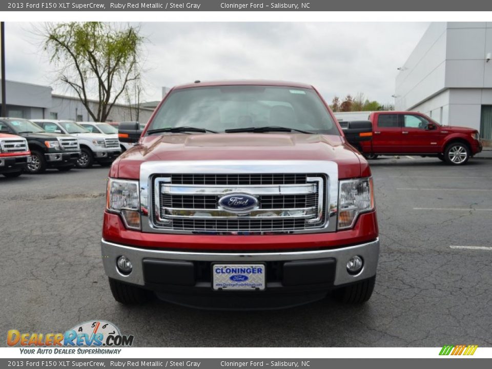 2013 Ford F150 XLT SuperCrew Ruby Red Metallic / Steel Gray Photo #7