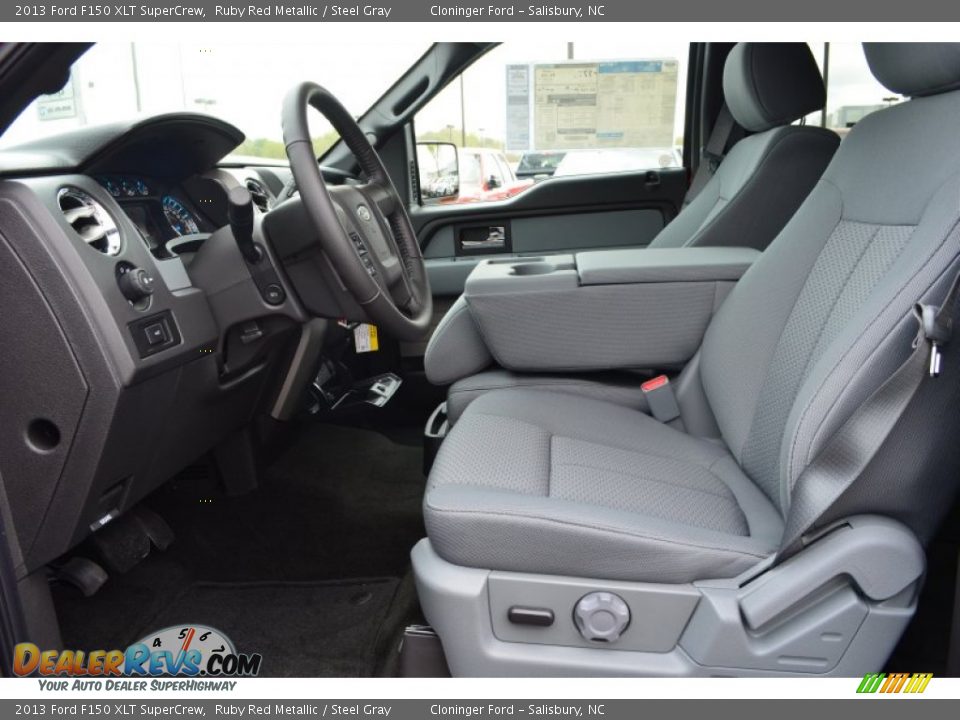 2013 Ford F150 XLT SuperCrew Ruby Red Metallic / Steel Gray Photo #10