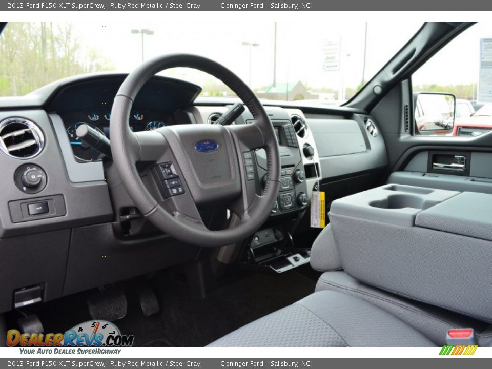 2013 Ford F150 XLT SuperCrew Ruby Red Metallic / Steel Gray Photo #11