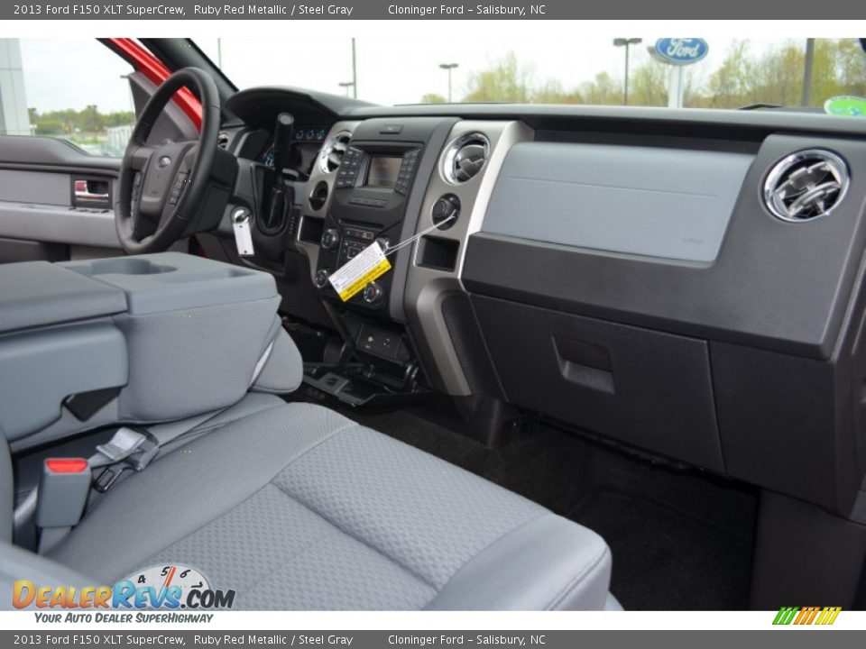 2013 Ford F150 XLT SuperCrew Ruby Red Metallic / Steel Gray Photo #15