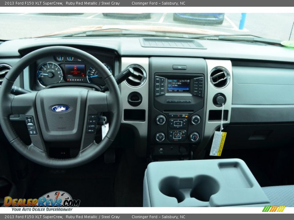2013 Ford F150 XLT SuperCrew Ruby Red Metallic / Steel Gray Photo #24