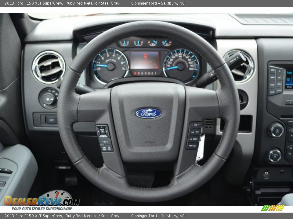 2013 Ford F150 XLT SuperCrew Ruby Red Metallic / Steel Gray Photo #25