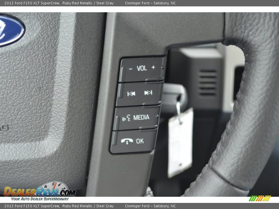 2013 Ford F150 XLT SuperCrew Ruby Red Metallic / Steel Gray Photo #31