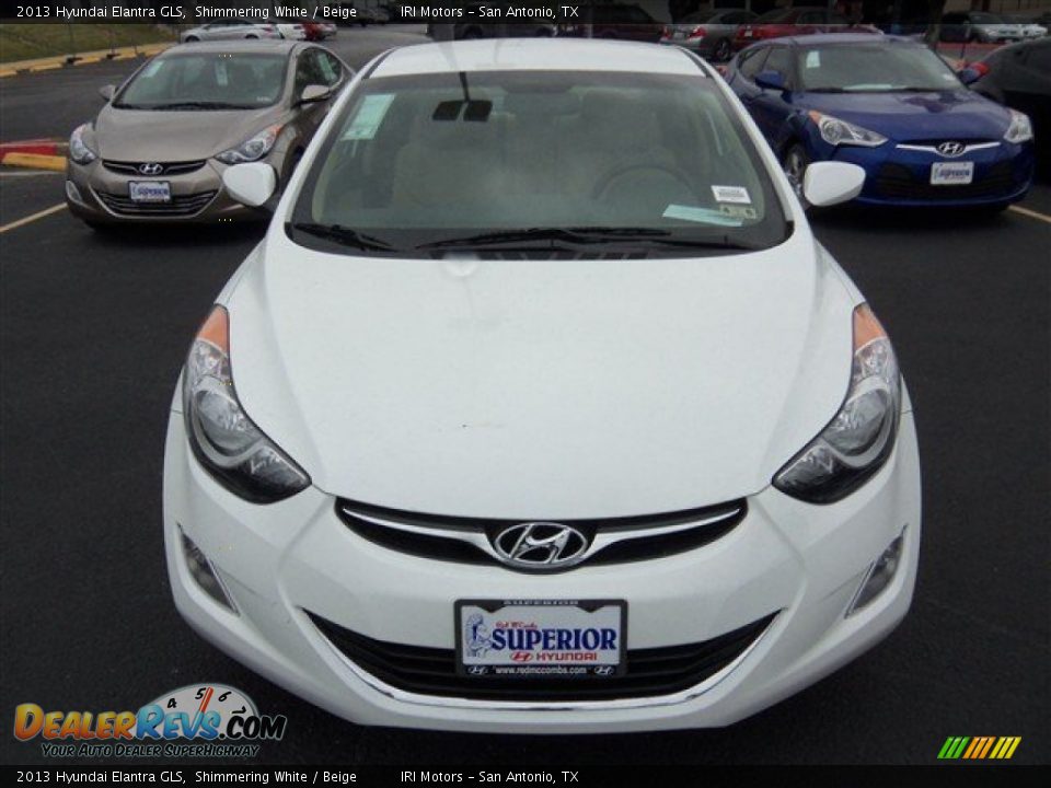 2013 Hyundai Elantra GLS Shimmering White / Beige Photo #1