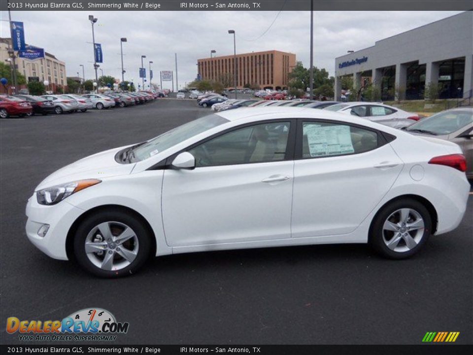 2013 Hyundai Elantra GLS Shimmering White / Beige Photo #4