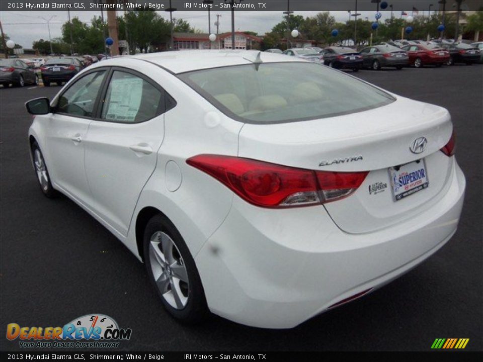 2013 Hyundai Elantra GLS Shimmering White / Beige Photo #5