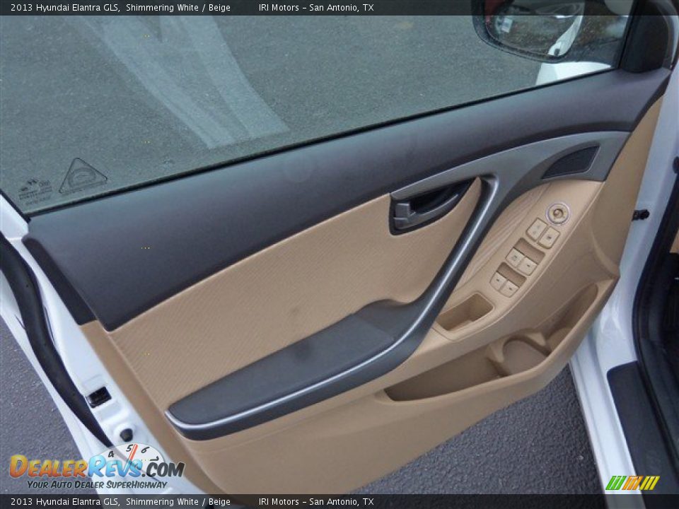 2013 Hyundai Elantra GLS Shimmering White / Beige Photo #7