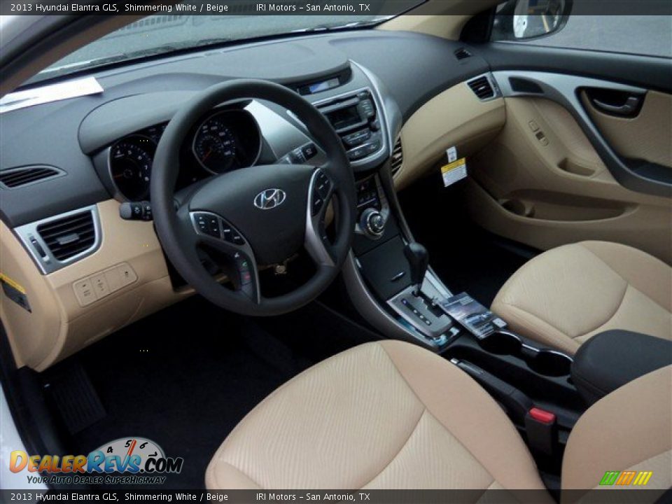 2013 Hyundai Elantra GLS Shimmering White / Beige Photo #8