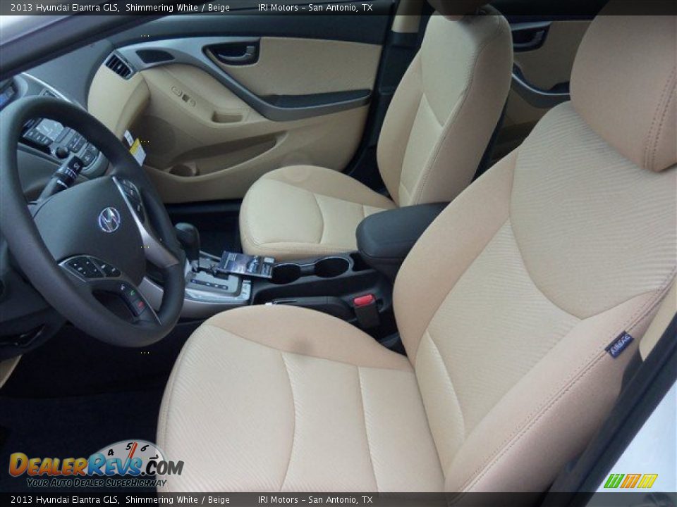 2013 Hyundai Elantra GLS Shimmering White / Beige Photo #9