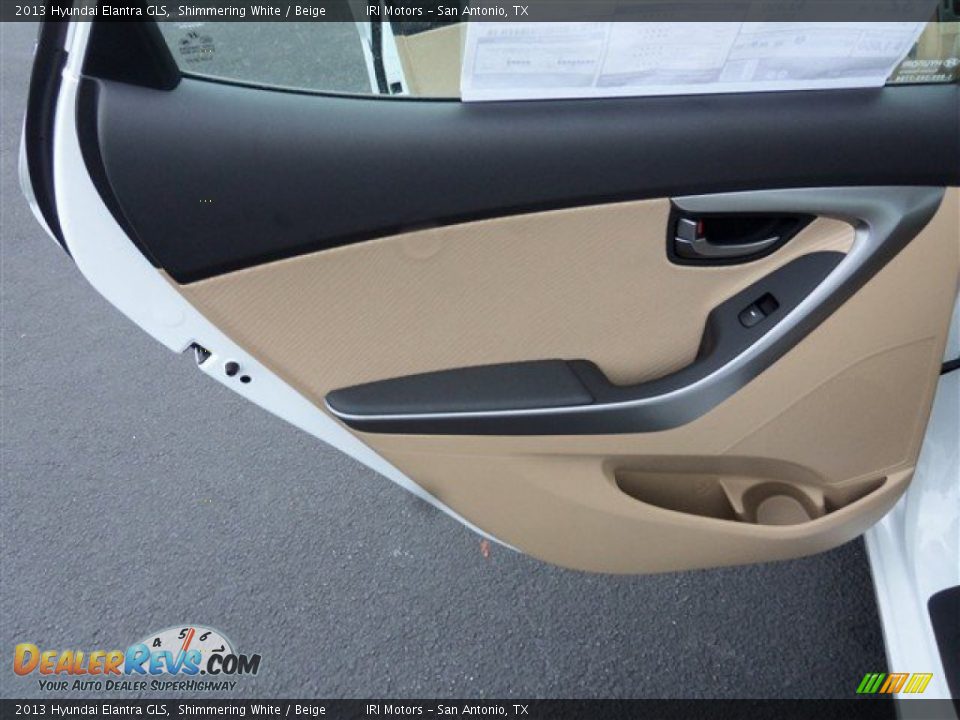 2013 Hyundai Elantra GLS Shimmering White / Beige Photo #10
