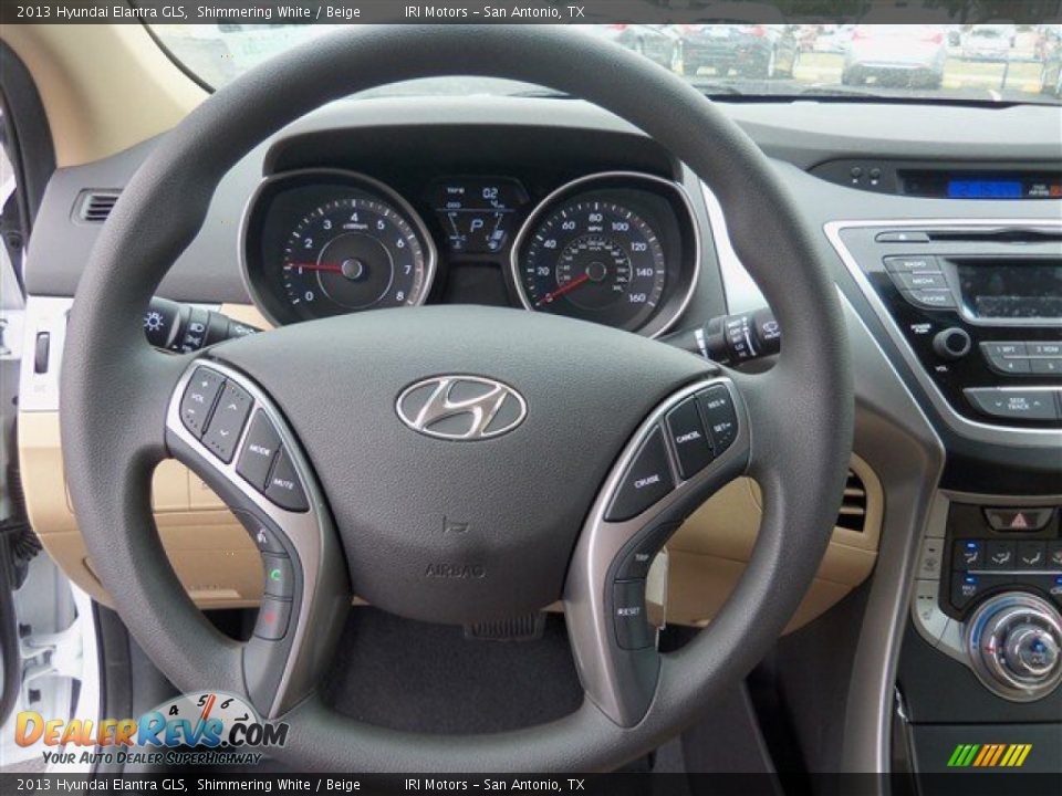 2013 Hyundai Elantra GLS Shimmering White / Beige Photo #12
