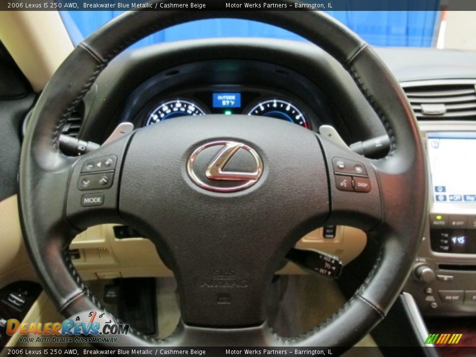 2006 Lexus IS 250 AWD Breakwater Blue Metallic / Cashmere Beige Photo #31