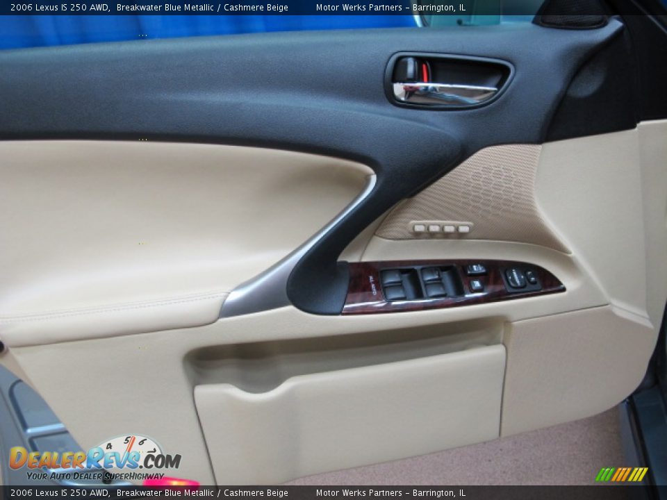 2006 Lexus IS 250 AWD Breakwater Blue Metallic / Cashmere Beige Photo #35