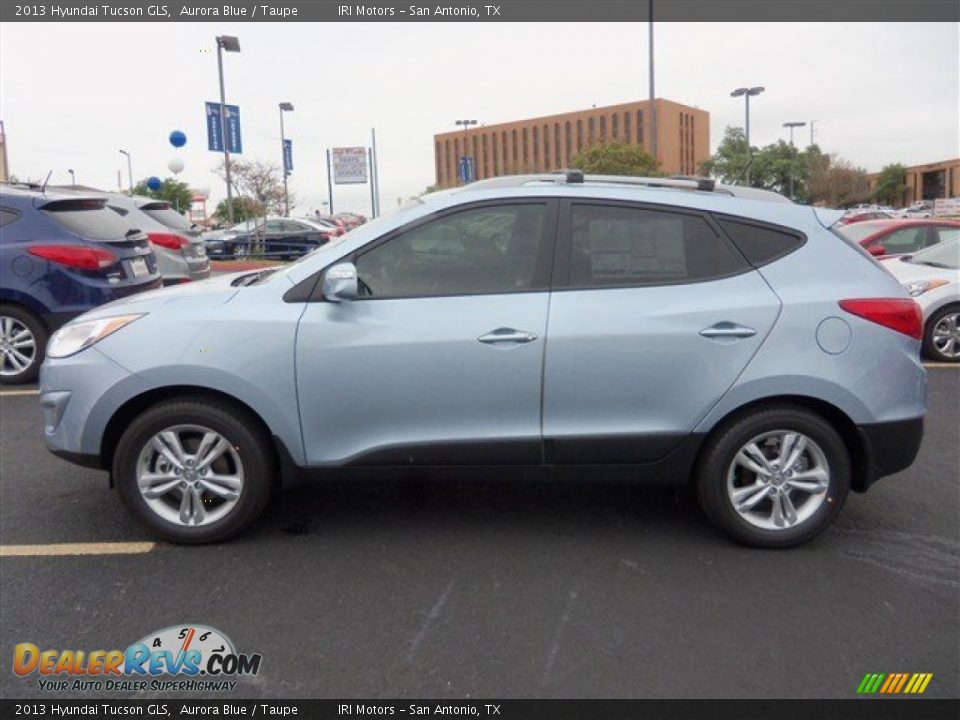 2013 Hyundai Tucson GLS Aurora Blue / Taupe Photo #5