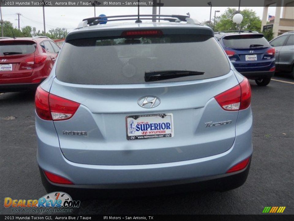 2013 Hyundai Tucson GLS Aurora Blue / Taupe Photo #7