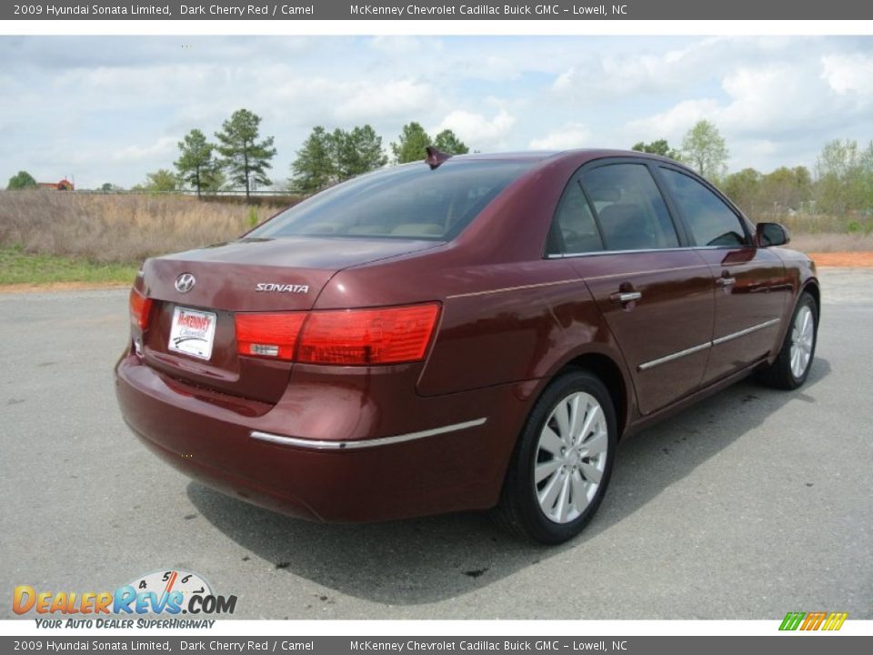 2009 Hyundai Sonata Limited Dark Cherry Red / Camel Photo #5