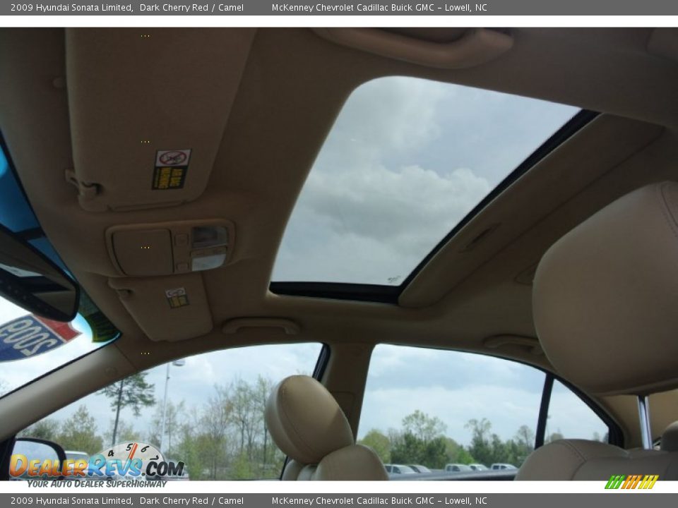 2009 Hyundai Sonata Limited Dark Cherry Red / Camel Photo #9