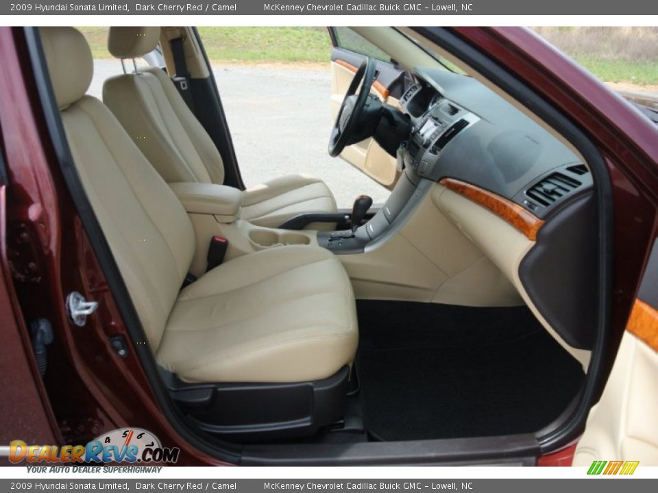 2009 Hyundai Sonata Limited Dark Cherry Red / Camel Photo #16