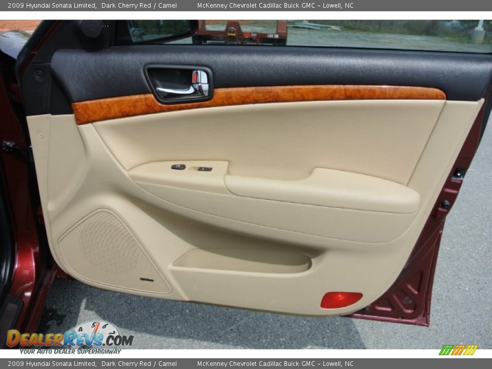 2009 Hyundai Sonata Limited Dark Cherry Red / Camel Photo #17