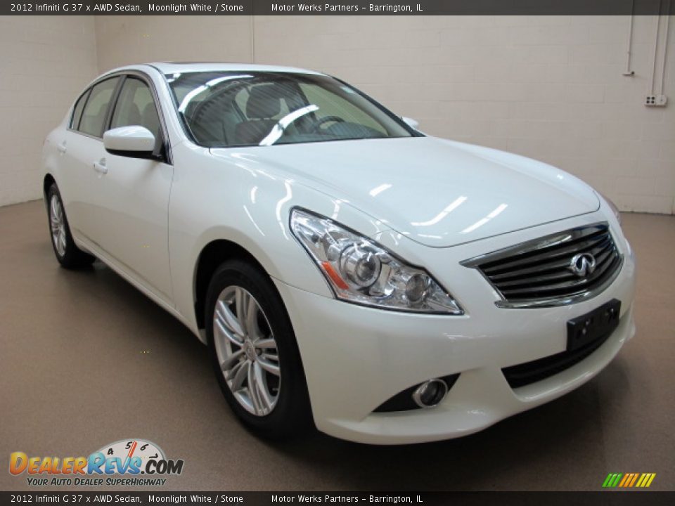 2012 Infiniti G 37 x AWD Sedan Moonlight White / Stone Photo #1