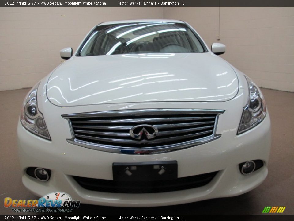 2012 Infiniti G 37 x AWD Sedan Moonlight White / Stone Photo #2