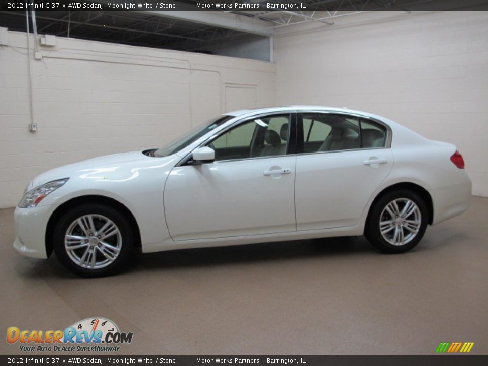 2012 Infiniti G 37 x AWD Sedan Moonlight White / Stone Photo #4