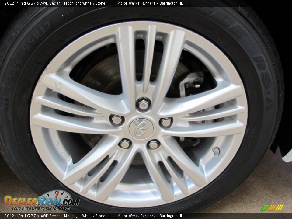 2012 Infiniti G 37 x AWD Sedan Moonlight White / Stone Photo #12
