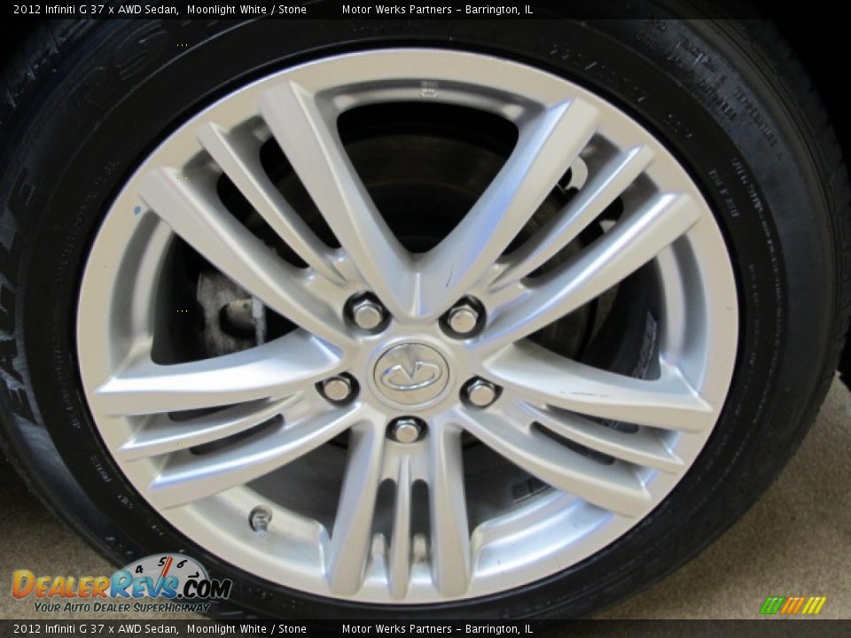 2012 Infiniti G 37 x AWD Sedan Moonlight White / Stone Photo #14