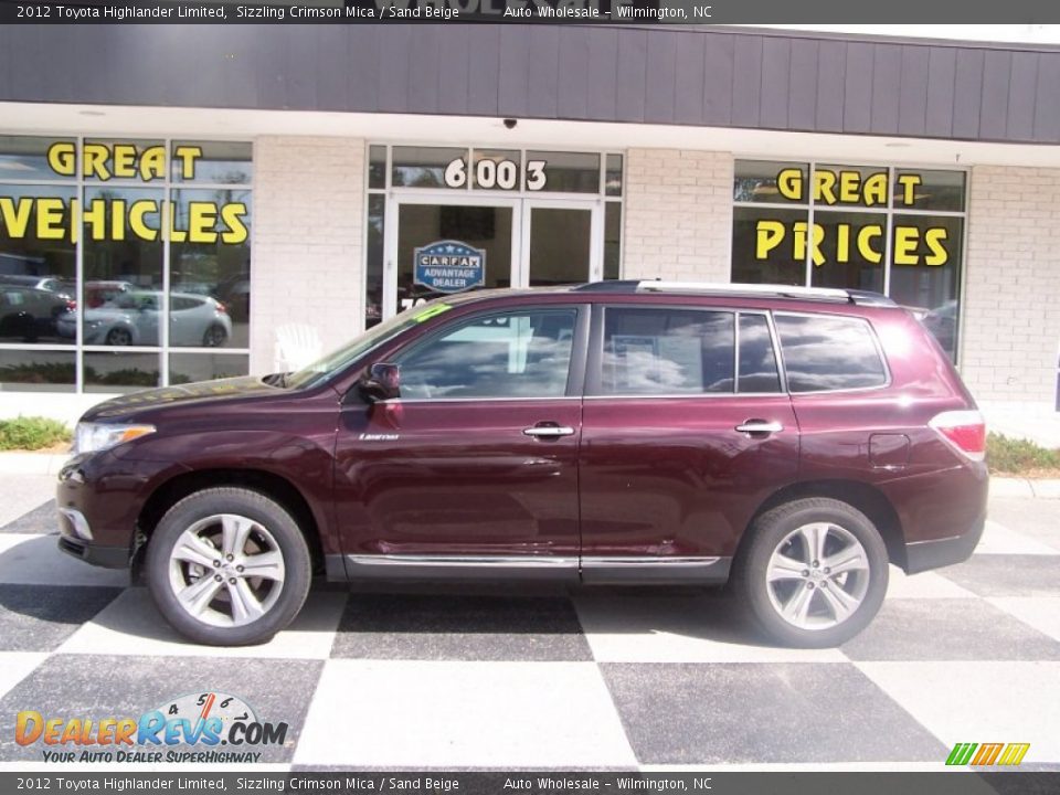 2012 Toyota Highlander Limited Sizzling Crimson Mica / Sand Beige Photo #1
