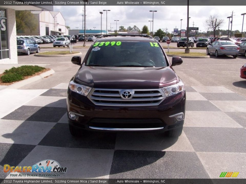 2012 Toyota Highlander Limited Sizzling Crimson Mica / Sand Beige Photo #2