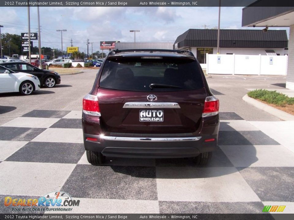 2012 Toyota Highlander Limited Sizzling Crimson Mica / Sand Beige Photo #4