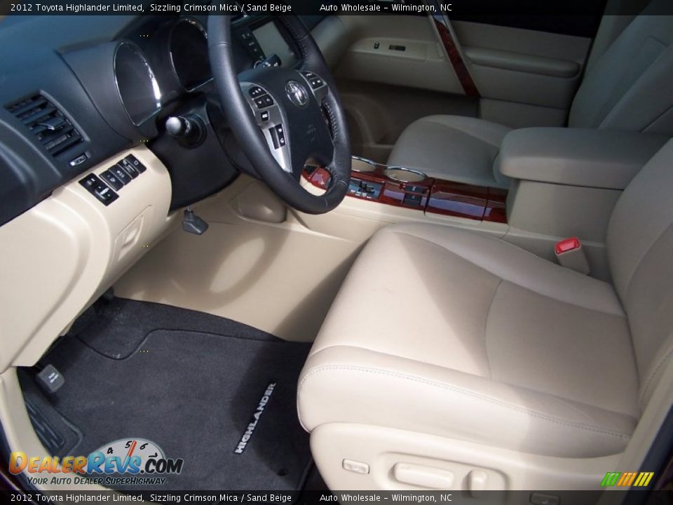 2012 Toyota Highlander Limited Sizzling Crimson Mica / Sand Beige Photo #11