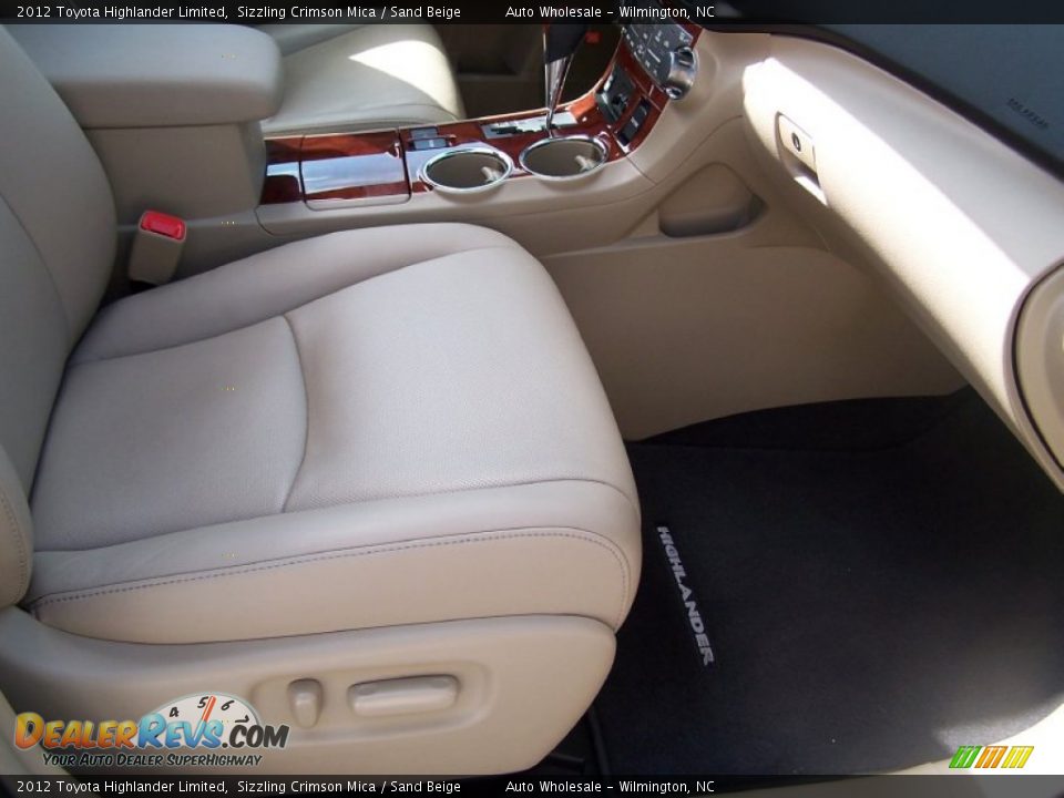 2012 Toyota Highlander Limited Sizzling Crimson Mica / Sand Beige Photo #14