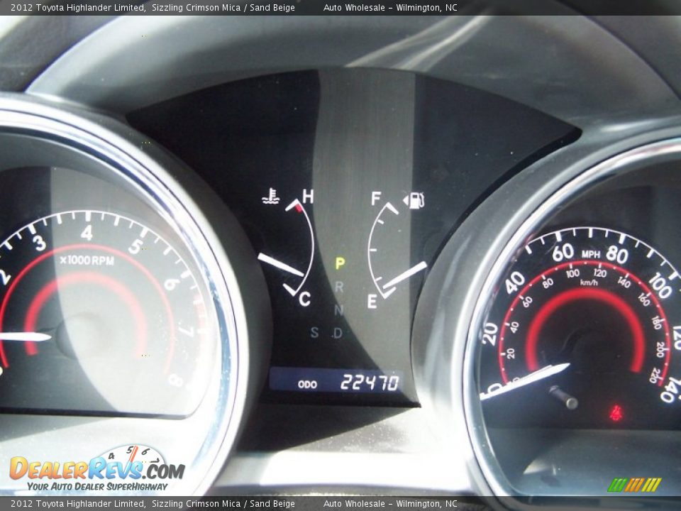 2012 Toyota Highlander Limited Sizzling Crimson Mica / Sand Beige Photo #17