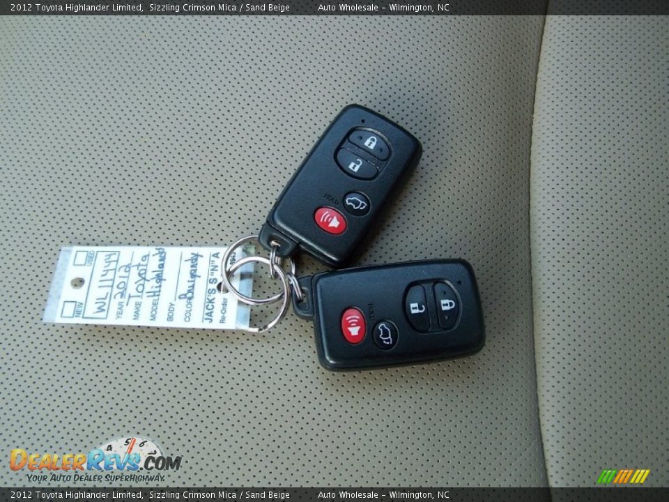 2012 Toyota Highlander Limited Sizzling Crimson Mica / Sand Beige Photo #20