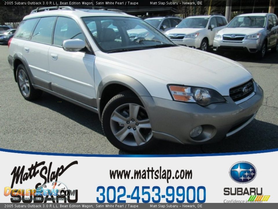 2005 Subaru Outback 3.0 R L.L. Bean Edition Wagon Satin White Pearl / Taupe Photo #1