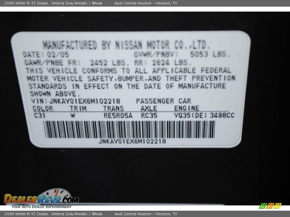 2006 Infiniti M 35 Sedan Umbria Gray Metallic / Wheat Photo #34