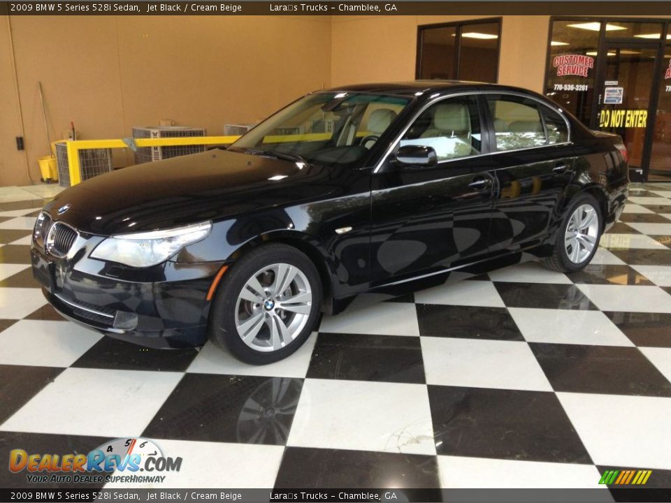 2009 BMW 5 Series 528i Sedan Jet Black / Cream Beige Photo #3