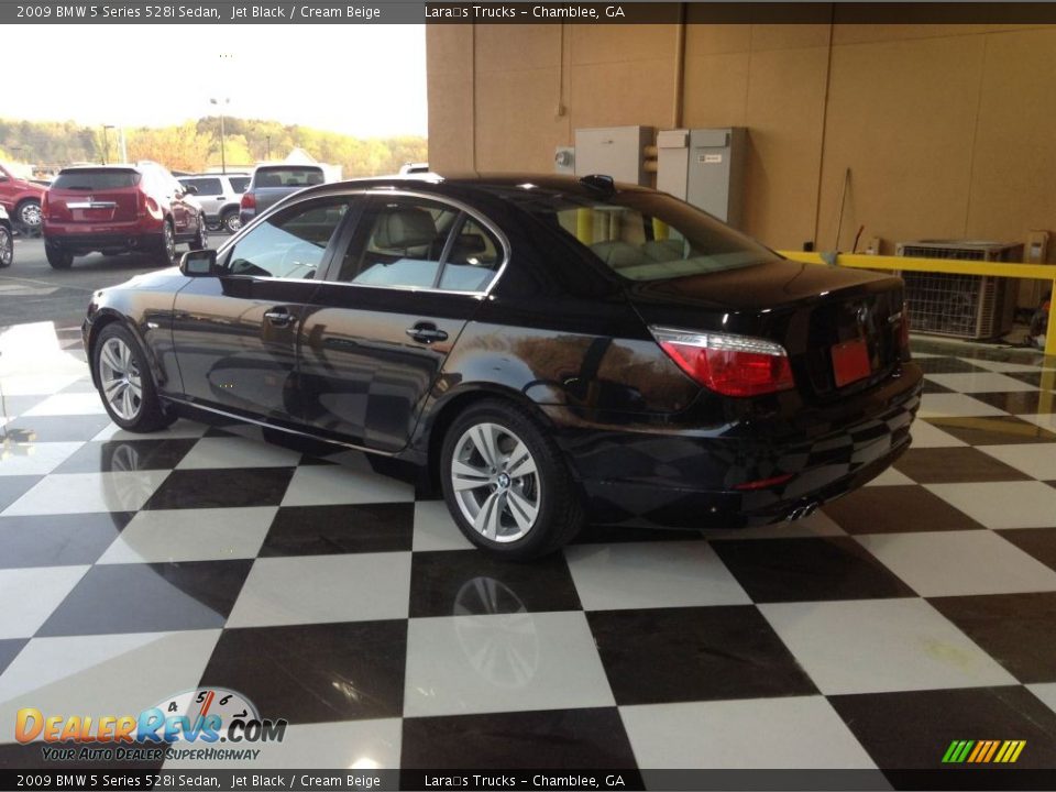 2009 BMW 5 Series 528i Sedan Jet Black / Cream Beige Photo #4