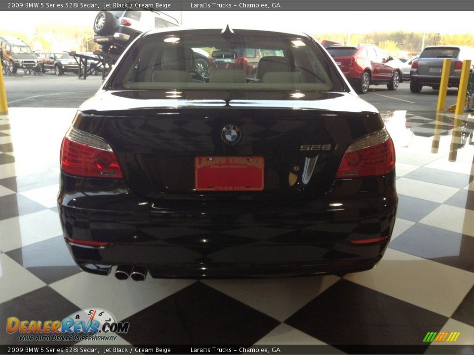 2009 BMW 5 Series 528i Sedan Jet Black / Cream Beige Photo #5