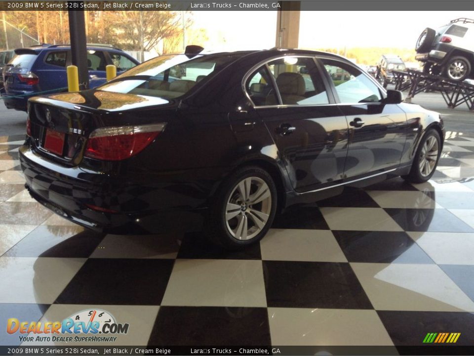 2009 BMW 5 Series 528i Sedan Jet Black / Cream Beige Photo #6
