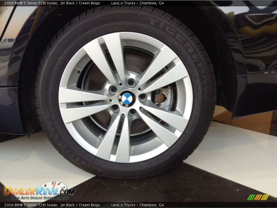 2009 BMW 5 Series 528i Sedan Jet Black / Cream Beige Photo #7