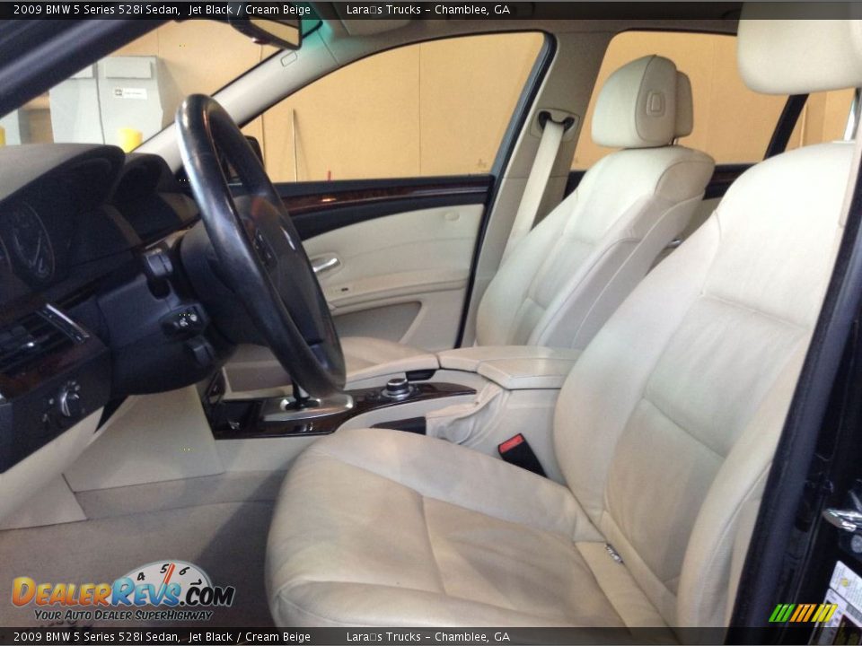 2009 BMW 5 Series 528i Sedan Jet Black / Cream Beige Photo #8