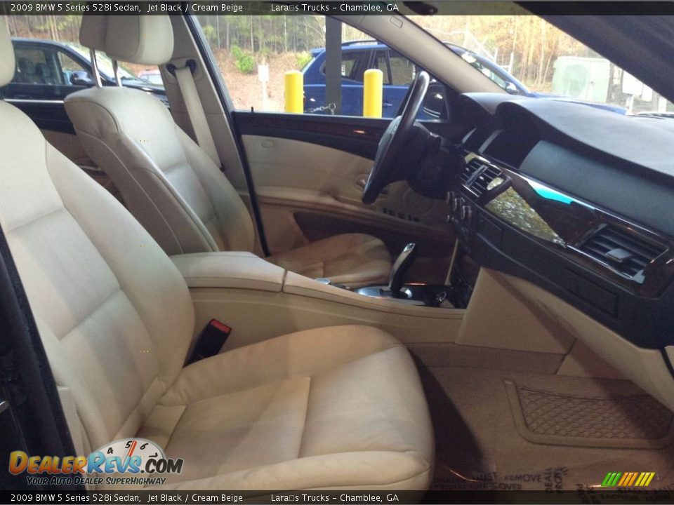 2009 BMW 5 Series 528i Sedan Jet Black / Cream Beige Photo #11