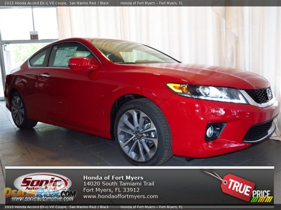 2013 Honda Accord EX-L V6 Coupe San Marino Red / Black Photo #1