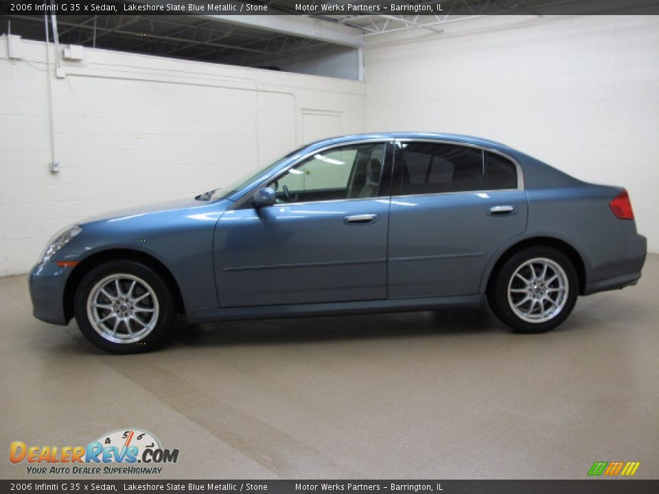 2006 Infiniti G 35 x Sedan Lakeshore Slate Blue Metallic / Stone Photo #4