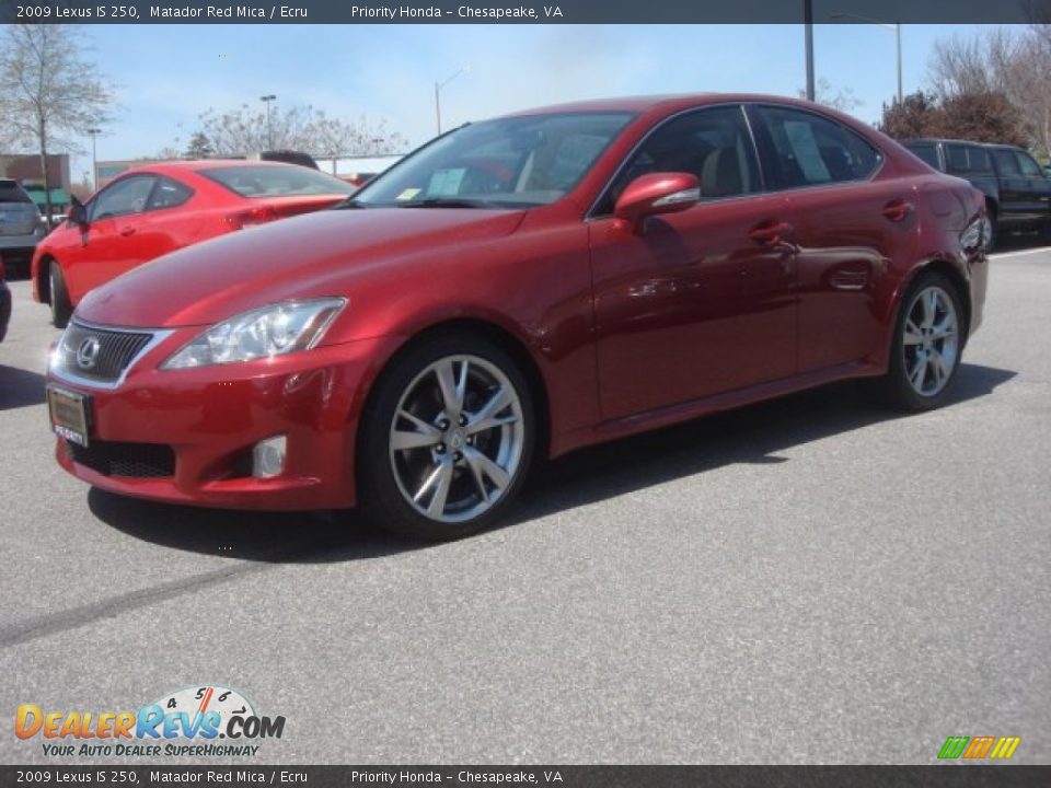 2009 Lexus IS 250 Matador Red Mica / Ecru Photo #2