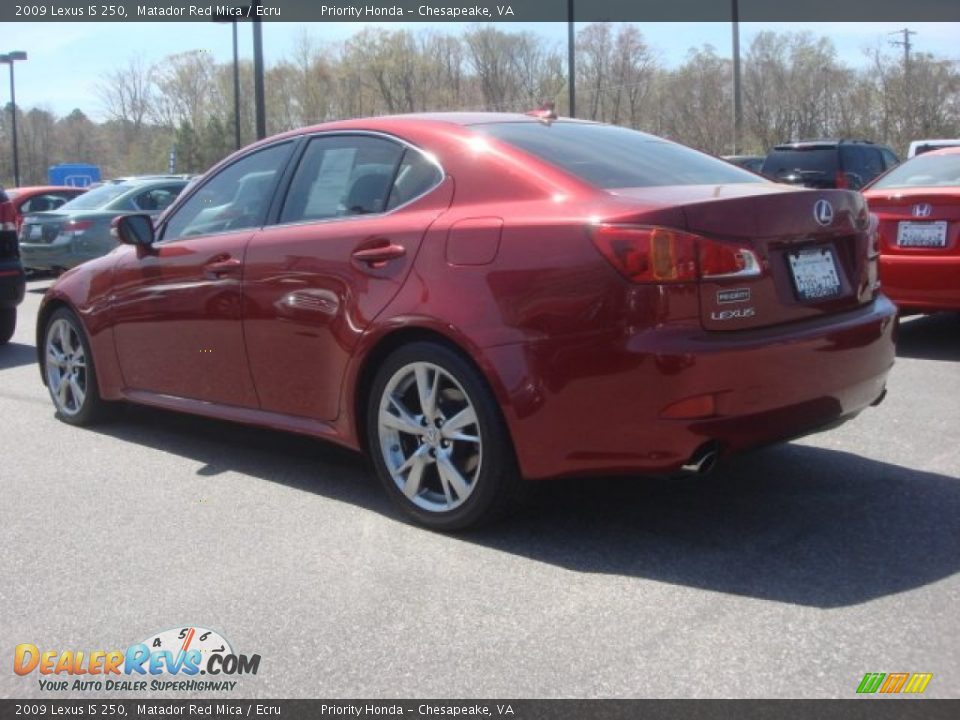 2009 Lexus IS 250 Matador Red Mica / Ecru Photo #3